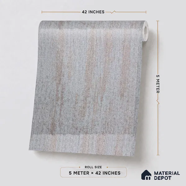 RD2615 | Grey Streaked Brush PVC Textured Wallpaper - 10 Meter x 21 Inch, 57 Sq. Ft. (Min. 15% Wastage)