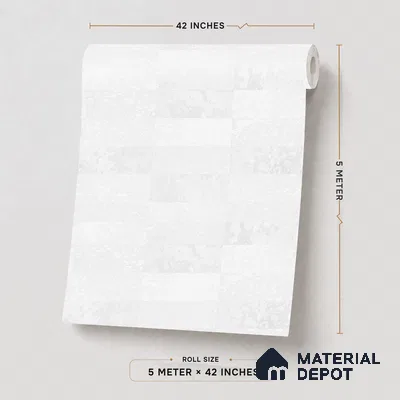 RD2632 | White Cork Tiles PVC Textured Wallpaper - 10 Meter x 21 Inch, 57 Sq. Ft. (Min. 15% Wastage)