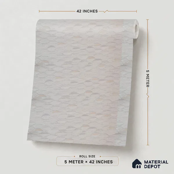 RD2638 | Warm Grey Pebble Texture PVC Patterned Wallpaper - 10 Meter x 21 Inch, 57 Sq. Ft. (Min. 15% Wastage)