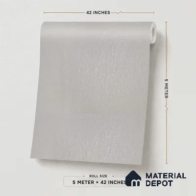RD2642 | Grey Crinkled Foil PVC Textured Wallpaper - 10 Meter x 21 Inch, 57 Sq. Ft. (Min. 15% Wastage)
