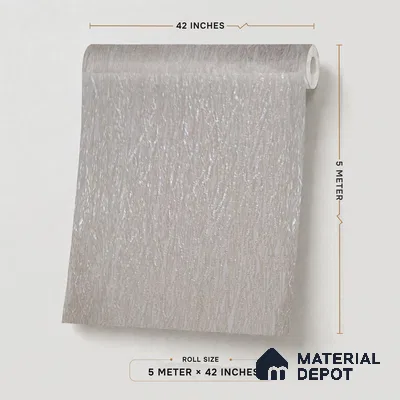 RD2641 | Grey Crinkled Foil PVC Textured Wallpaper - 10 Meter x 21 Inch, 57 Sq. Ft. (Min. 15% Wastage)
