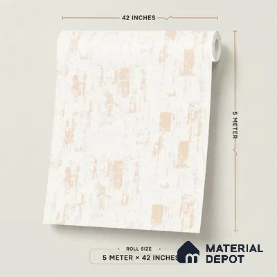 RD2648 | White Scraped Plaster PVC Textured Wallpaper - 10 Meter x 21 Inch, 57 Sq. Ft. (Min. 15% Wastage)