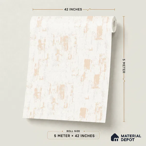 RD2648 | White Scraped Plaster PVC Textured Wallpaper - 10 Meter x 21 Inch, 57 Sq. Ft. (Min. 15% Wastage)