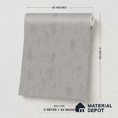 RD2650 | Grey Scraped Plaster PVC Textured Wallpaper - 10 Meter x 21 Inch, 57 Sq. Ft. (Min. 15% Wastage)