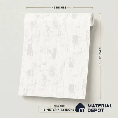 RD2651 | White Scraped Plaster PVC Textured Wallpaper - 10 Meter x 21 Inch, 57 Sq. Ft. (Min. 15% Wastage)