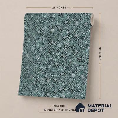 23807 | Teal Green Diamond Crosshatch Texture Patterned Wallpaper - 10 Meter x 21 Inches, 57.41 Sq. Ft. (Min. 15% Wastage)