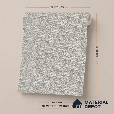 23819 | Taupe Grey Woven Floral Patterned Wallpaper - 10 Meter x 21 Inches, 57.41 Sq. Ft. (Min. 15% Wastage)