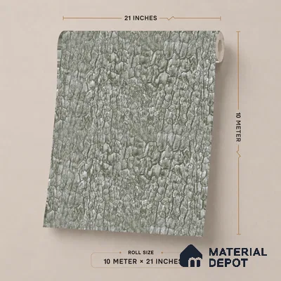 23868 | Sage Grey Cracked Leather Texture Look Wallpaper 10 Meter x 21 Inches - 57.41 Sq. Ft. | Minimum 15% wastage during installation