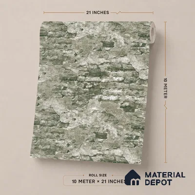 23872 | 10 Meter x 21 Inches Brick Look Wallpaper - 57.41 Sq. Ft. | Minimum 15% wastage during installation