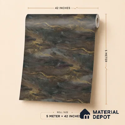 88106 | Brown Marble Wall Textured Wallpaper - 5 Meter x 42 Inches, 57.41 Sq. Ft. (Min. 15% Wastage)