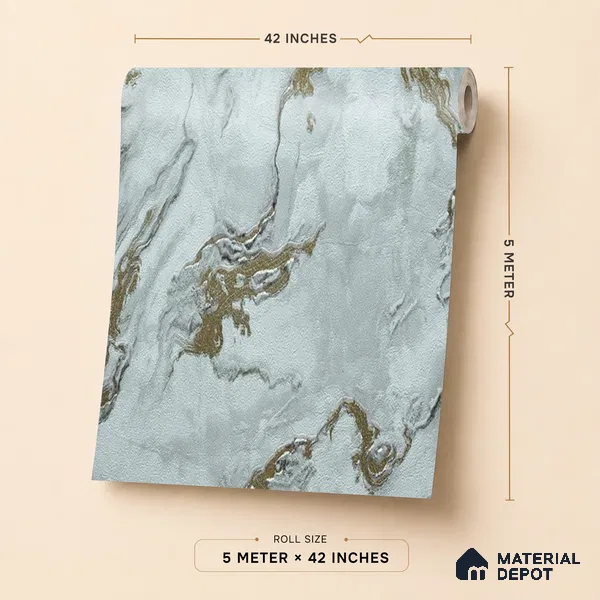 88401 | 5 Meter x 42 Inches Marble Look Wallpaper - 57.41 Sq. Ft. | Minimum 10% wastage during installation