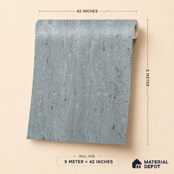 88704 | Grey Travertine Streaks Textured Wallpaper - 5 Meter x 42 Inches, 57.41 Sq. Ft. (Min. 15% Wastage)