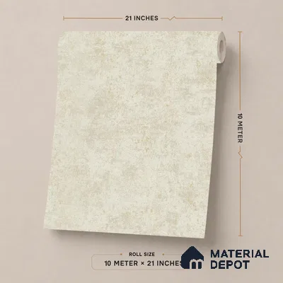 9006 | Cream & Beige Plaster Texture Patterned Wallpaper - 10 Meter x 21 Inch, 57 Sq. Ft. (Min. 15% Wastage)