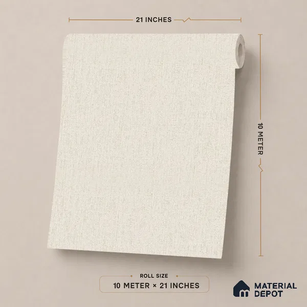 9030 | Warm Cream Fine Solid Patterned Wallpaper - 10 Meter x 21 Inch, 57 Sq. Ft. (Min. 15% Wastage)