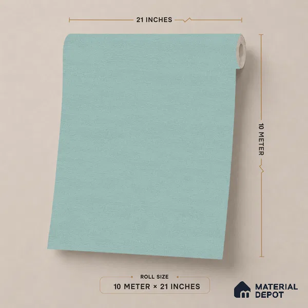 9072 | Teal Mint Plain Solid Patterned Wallpaper - 10 Meter x 21 Inch, 57 Sq. Ft. (Min. 15% Wastage)