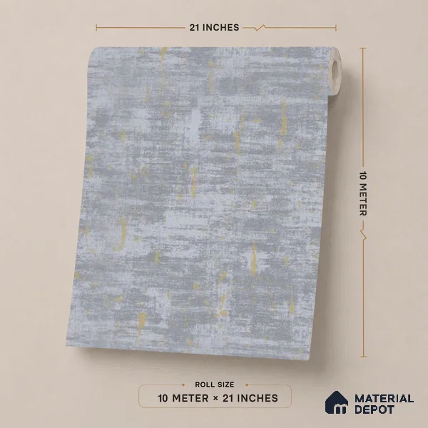 9050 | Lavender Grey & Gold Brushed Texture Patterned Wallpaper - 10 Meter x 21 Inch, 57 Sq. Ft. (Min. 15% Wastage)