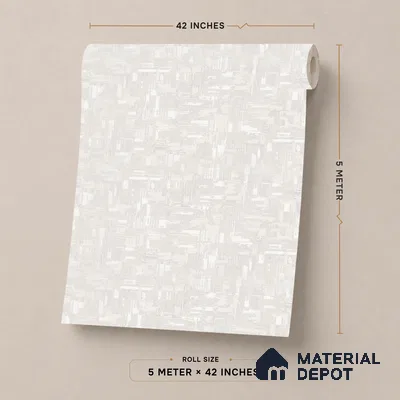 74037-5 | Off-White Patchwork Weave Textured Wallpaper - 5 Meter x 42 Inch, 57.41 Sq. Ft. (Min. 15% Wastage)