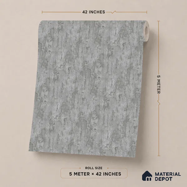 74044-3 | Cool Grey Weathered Plaster Patterned Wallpaper - 5 Meter x 42 Inch, 57.41 Sq. Ft. (Min. 15% Wastage)