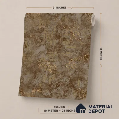 1137 | Copper Brown Gold Trellis Patterned Wallpaper - 10 Meter x 21 Inches, 57.37 Sq. Ft. (Min. 15% Wastage)