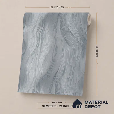 1124 | Grey Wave Ripples Textured Wallpaper - 10 Meter x 21 Inches, 57.37 Sq. Ft. (Min. 15% Wastage)