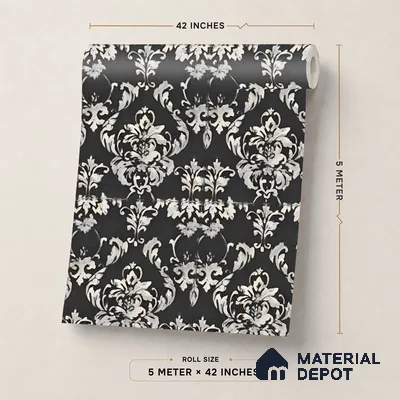 81372-3 | 5 Meter x 42 Inches Damask Look Wallpaper - 57 Sq. Ft.  | Minimum 15% wastage during installation