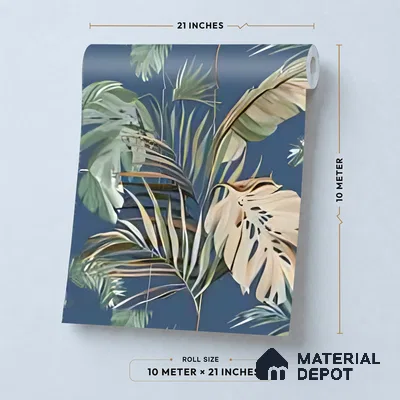WK160-40 | 10 Meter x 21 Inches Tropical Look Wallpaper - 57.37 Sq. Ft. | Minimum 15% wastage during installation