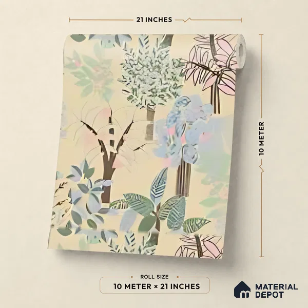 WK160-51 | 10 Meter x 21 Inches Tropical Look Wallpaper - 57.37 Sq. Ft. | Minimum 15% wastage during installation