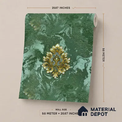 170-40 | 9.6 Meter x 20.87 Inches Damask Look Wallpaper - 54.77 Sq. Ft. | Minimum 15% wastage during installation