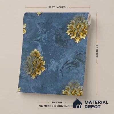 170-43 | 9.6 Meter x 20.87 Inches Damask Look Wallpaper - 54.77 Sq. Ft. | Minimum 15% wastage during installation