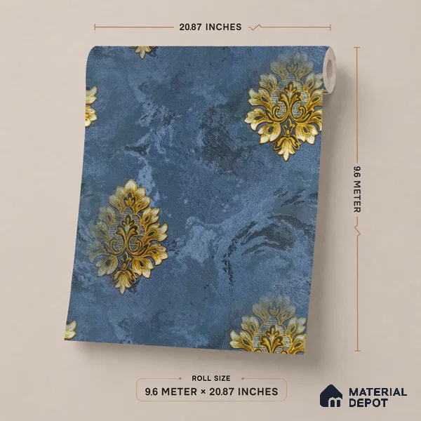 170-43 | 9.6 Meter x 20.87 Inches Damask Look Wallpaper - 54.77 Sq. Ft. | Minimum 15% wastage during installation