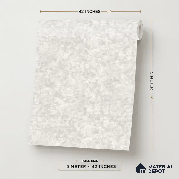 88666-2 | Pearl Grey Frosted Plaster Patterned Wallpaper - 5 Meter x 42 Inches, 57 Sq. Ft. (Min. 15% Wastage)