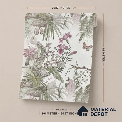 170-34 | Blush Orchid Butterfly Garden Floral Wallpaper - 9.6 Meter x 20.87 Inches, 54.77 Sq. Ft. (Min. 15% Wastage)