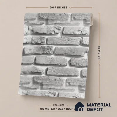 170-56 | 9.6 Meter x 20.87 Inches Brick Look Wallpaper - 54.77 Sq. Ft. | Minimum 15% wastage during installation