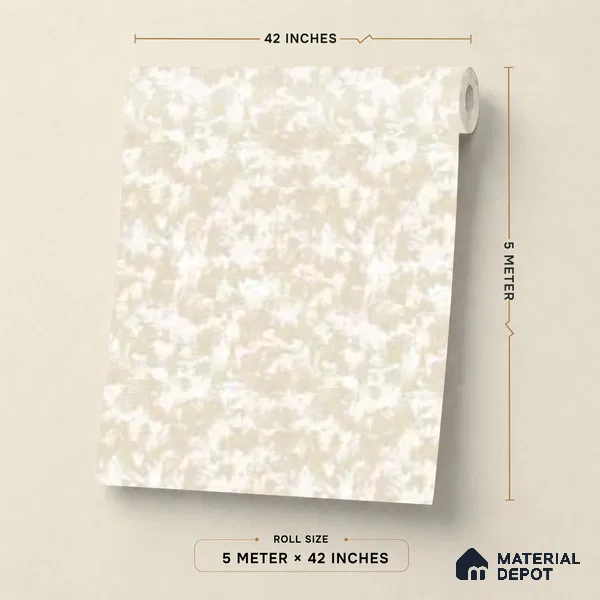 81377-2 | White and Sand Splotch Plaster Patterned Wallpaper - 5 Meter x 42 Inches, 57 Sq. Ft. (Min. 15% Wastage)