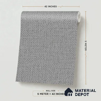 495-6 | Grey Knitted Weave Textured Wallpaper - 5 Meter x 42 Inches, 57.43 Sq. Ft. (Min. 15% Wastage)