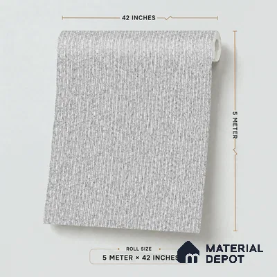 487-2 | Grey Ribbed Stripe Textured Wallpaper - 5 Meter x 42 Inches, 57.43 Sq. Ft. (Min. 15% Wastage)