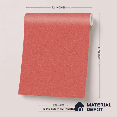 482-12 | Red Leatherette Grain Textured Wallpaper - 5 Meter x 42 Inches, 57.43 Sq. Ft. (Min. 15% Wastage)