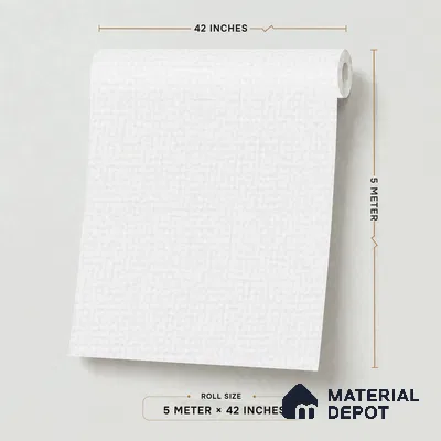 491-3 | White Grid Weave Textured Wallpaper - 5 Meter x 42 Inches, 57.43 Sq. Ft. (Min. 15% Wastage)