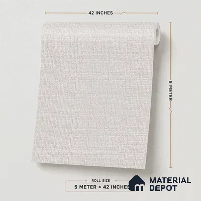 485-8 | Greige Grid Weave Textured Wallpaper - 5 Meter x 42 Inches, 57.43 Sq. Ft. (Min. 15% Wastage)