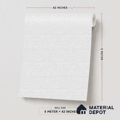 424-3 | White Fine Linen Textured Wallpaper - 5 Meter x 42 Inches, 57.43 Sq. Ft. (Min. 15% Wastage)