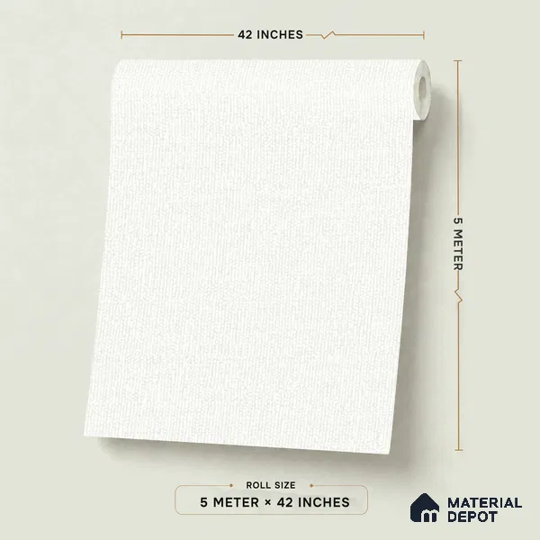 423-1 | Off-White Fine Linen Textured Wallpaper - 5 Meter x 42 Inches, 57.43 Sq. Ft. (Min. 15% Wastage)