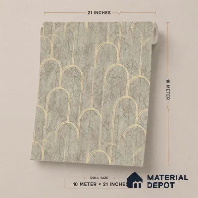1156 | Beige & Gold Art Deco Arch Patterned Wallpaper - 10 Meter x 21 Inches, 57.37 Sq. Ft. (Min. 15% Wastage)