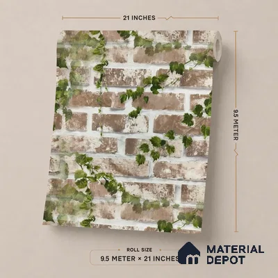 WP-1430 | 9.5 Meter x 21 Inches Brick Look Wallpaper - 54 Sq. Ft.  | Minimum 15% wastage during installation