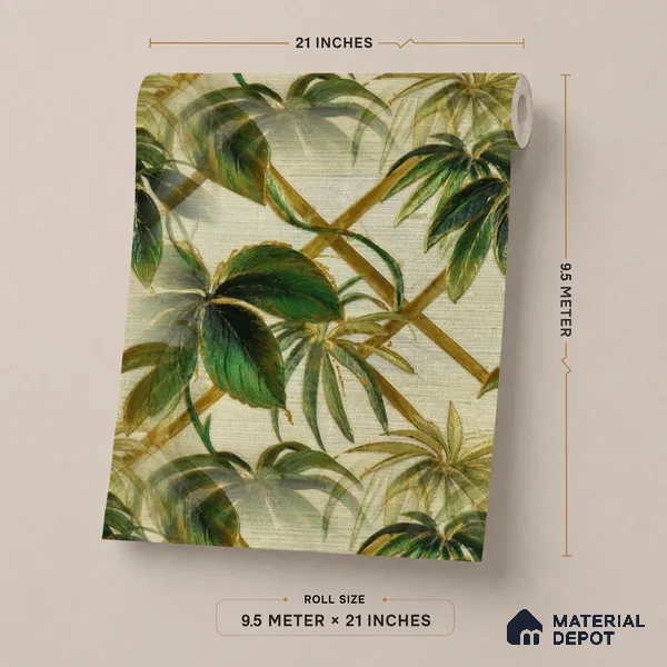 WP-1410 | 9.5 Meter x 21 Inches Tropical Look Wallpaper - 54 Sq. Ft.  | Minimum 15% wastage during installation