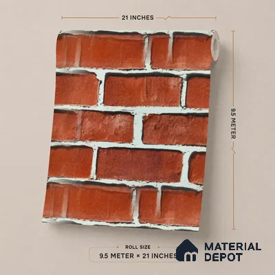 WP-1444 | 9.5 Meter x 21 Inches Brick Look Wallpaper - 54 Sq. Ft.  | Minimum 15% wastage during installation