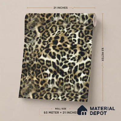 WP-1447 | Brown Leopard Print Patterned Wallpaper - 9.5 Meter x 21 Inches, 54 Sq. Ft. (Min. 15% Wastage)
