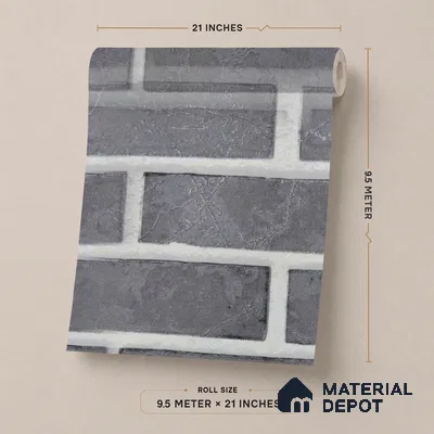 WP-1459 | 9.5 Meter x 21 Inches Brick Look Wallpaper - 54 Sq. Ft.  | Minimum 15% wastage during installation