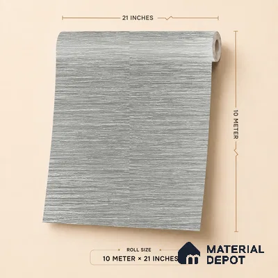 A77902 | Grey Metal Lines Textured Wallpaper - 10 Meter x 21 Inches, 57.41 Sq. Ft.