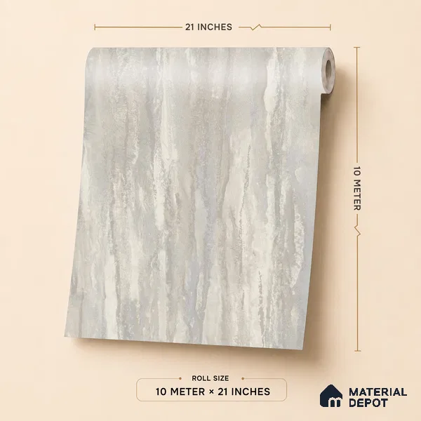 A78502 | Grey Dripping Streaks Textured Wallpaper - 10 Meter x 21 Inches, 57.41 Sq. Ft.