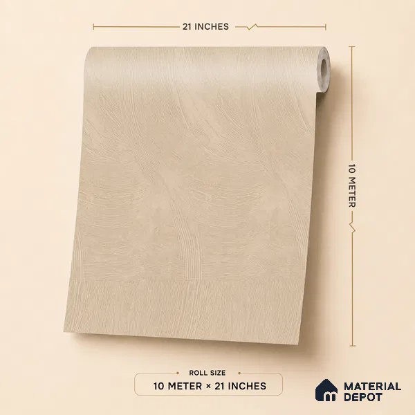 A78704 | Beige Plaster Swirl Textured Wallpaper - 10 Meter x 21 Inches, 57.41 Sq. Ft.
